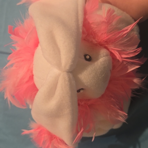 Plush Bunny Toy With Pink Feather - Picture 5 of 7